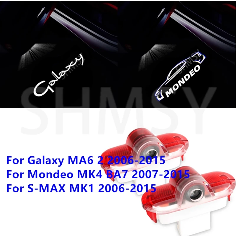 2X Światła LED Projektor drzwi samochodowych Lampa uprzejmości Ghost Shadow Akcesoria Do Ford Mondeo MK4 BA7 2007-2015 Galaxy MA6 2 S-MAX MK1