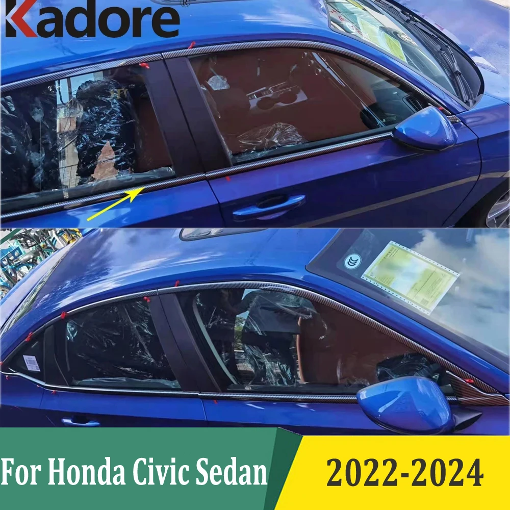 

Для боковой двери окна Honda Civic Sedan 2022 2023 2024, накладки на порог, внешние аксессуары из нержавеющей стали