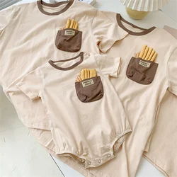 Family Matching Clothes Spring Summer  Soft  Cotton Cute T Shirt Father Son  Mommy And Me T Shirt Baby Romper Kids Top