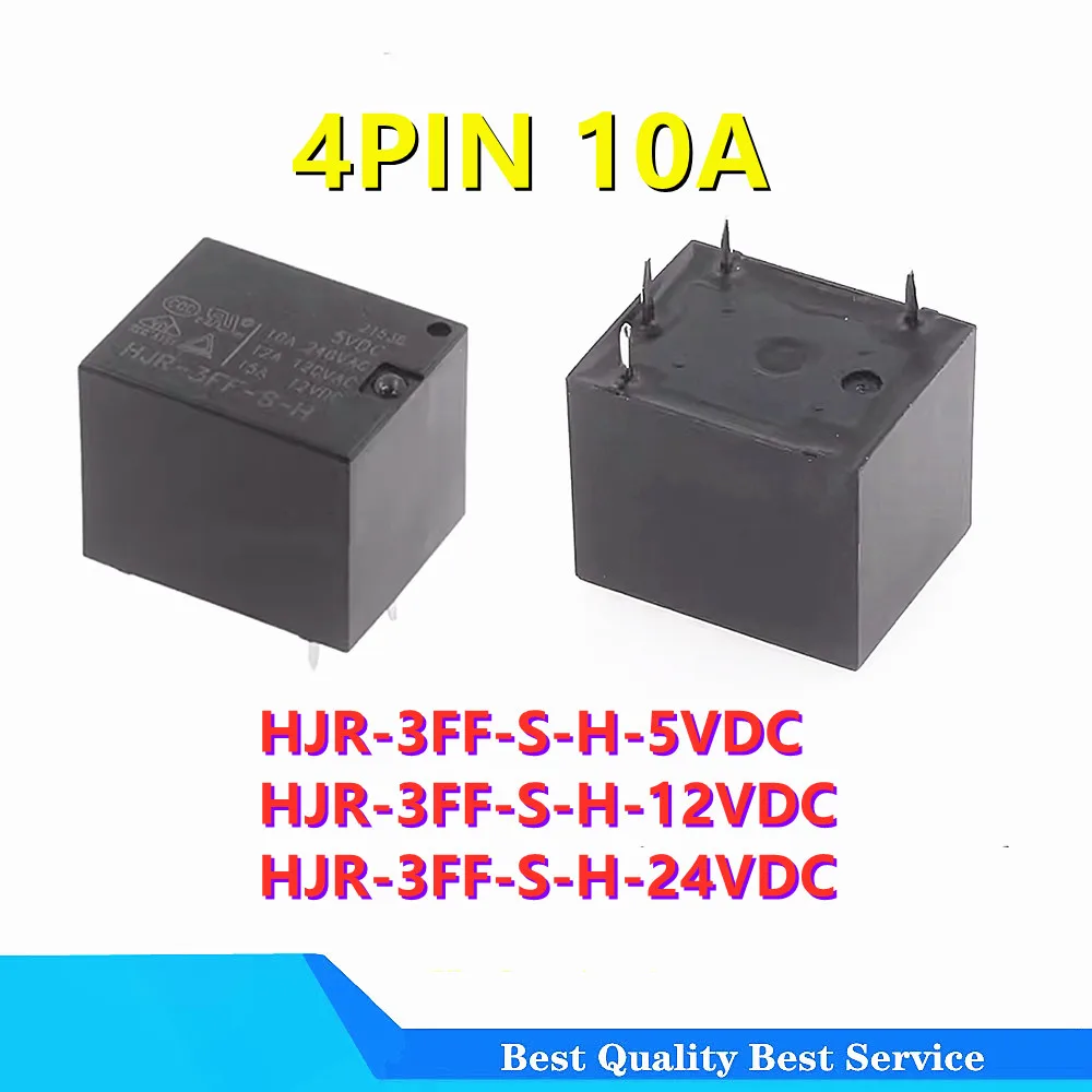 

5PCS/LOT HJR-3FF-S-H-5VDC HJR-3FF-S-H-12VDC HJR-3FF-S-H-24VDC HJR 3FF S H 5V 12V 24V 4PIN 10A Normally open NEW relay