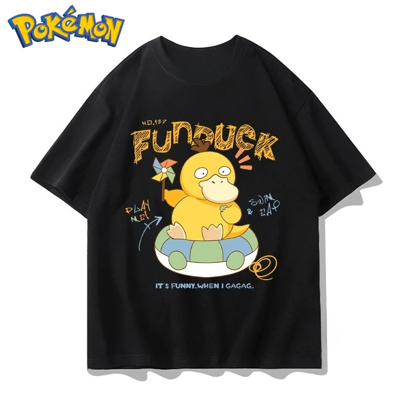 

Милая футболка с принтом «Покемон», мужская и женская летняя футболка Y2K Harajuku, свободный повседневный универсальный топ с короткими рукавами