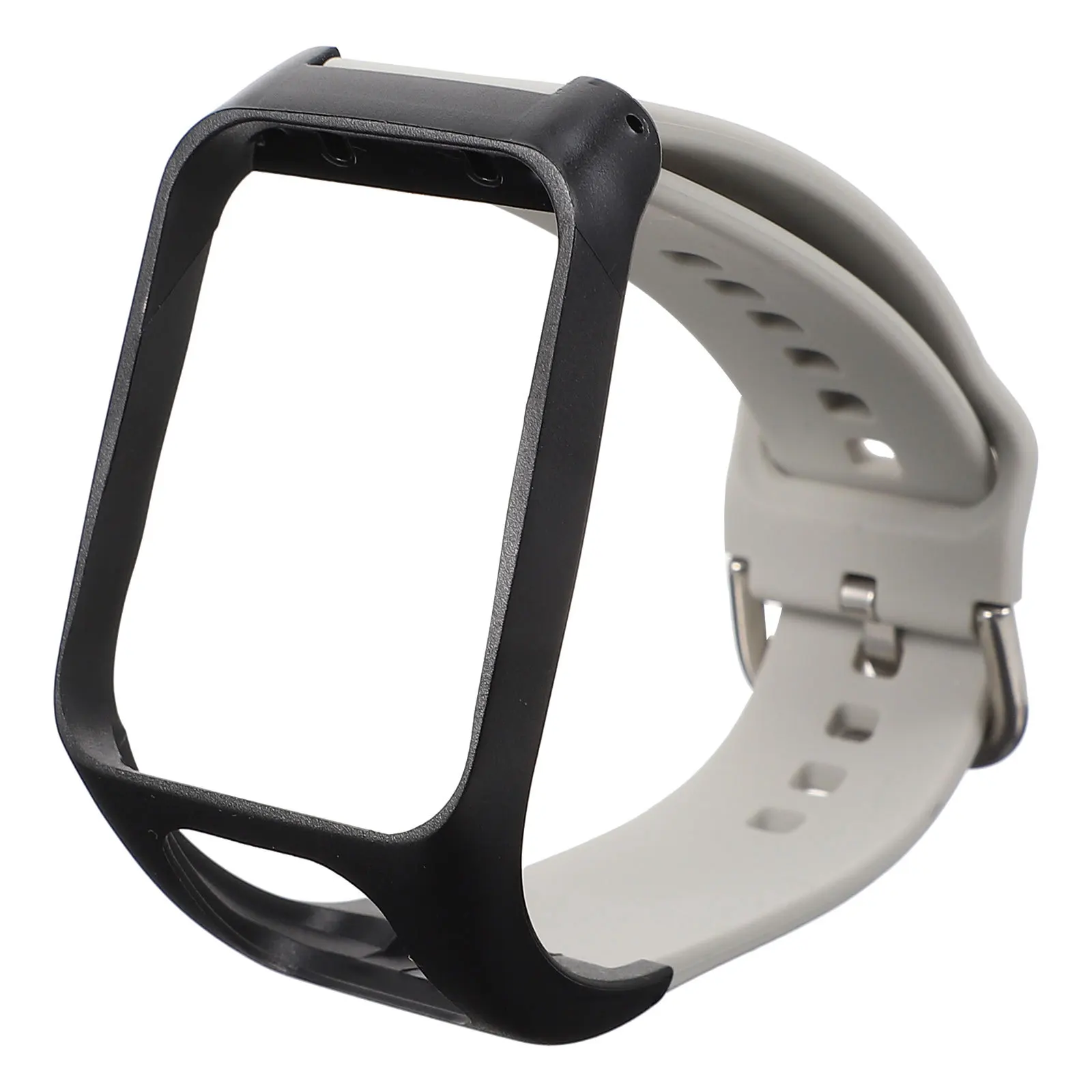 Watchband Replacement Monochrome Silicone Adjustable Comfortable Smartwatch Band Compatible with Tomtom Runner3 Adventurer