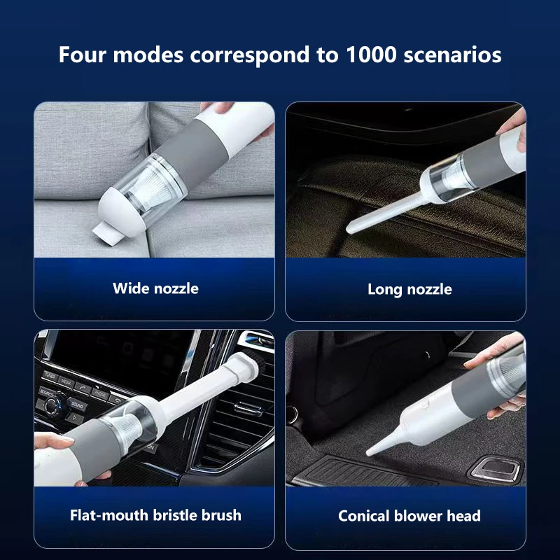 Car Vacuum Cleaner With Super Strong Suction Power, Wireless Handheld Small Portable Vacuum Cleaner For Cars