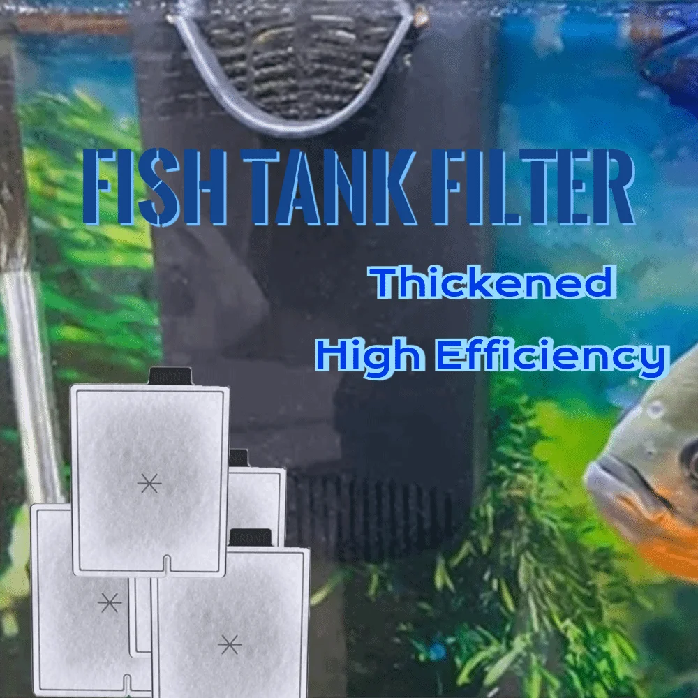 

3pcs Thickened Aquarium Filter Cartridges High Efficiency Rectangular Activated Carbon Filter White Pet Bowl Filter