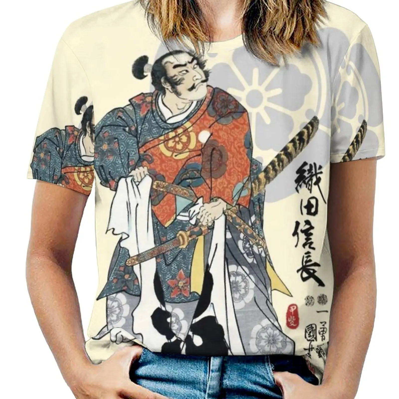 Oda Nobunaga Ukiyo-E Women T-Shirt Crewneck Casual Short Sleeve Tops Summer Tees Oda Nobunaga Oda Nobunaga Nobunaga Oda Utagawa