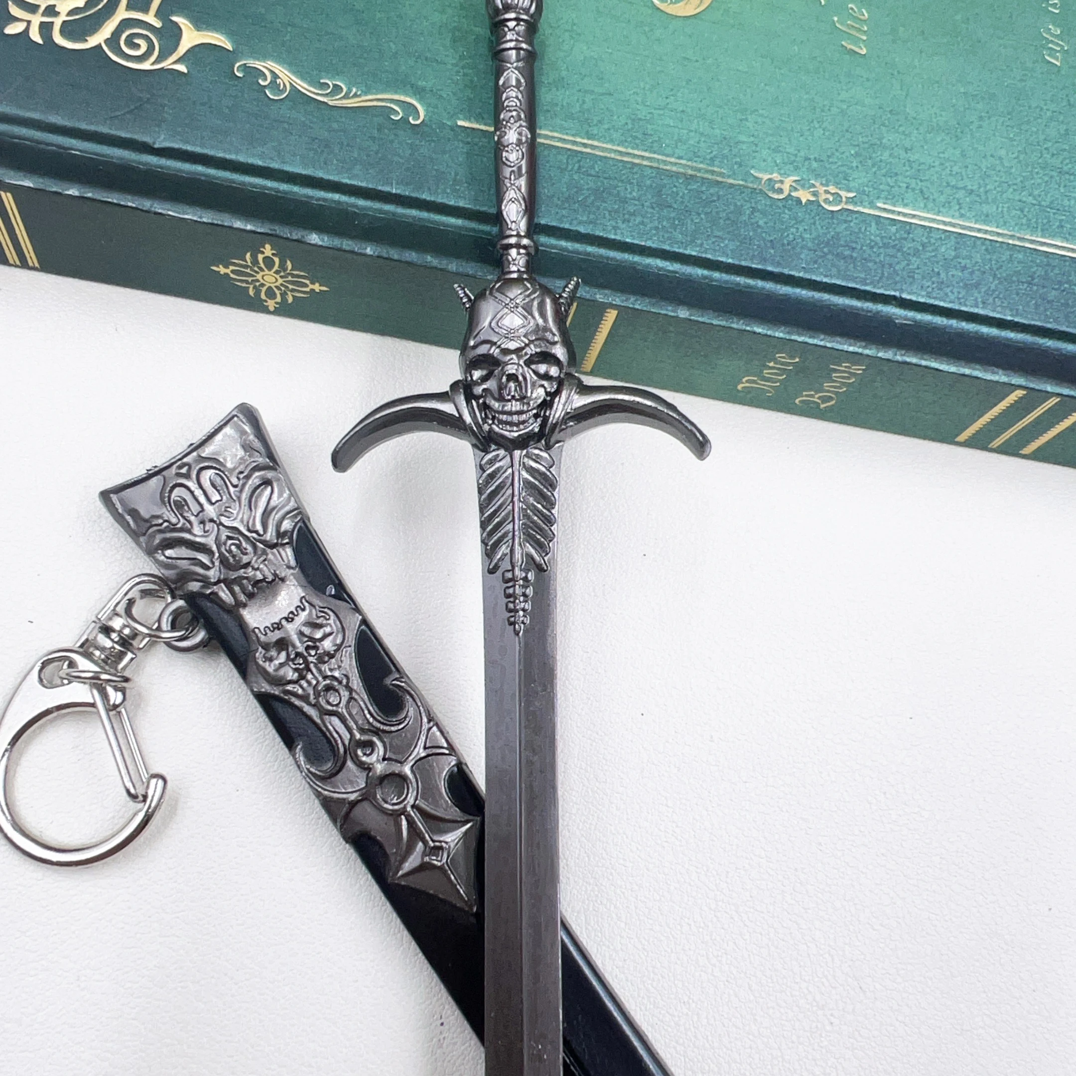 22cm Devil Rebellion Dante Sword Keychain with Red Tassel DMC Game Peripherals All Metal Sword for Home Ornaments Gift Keychain