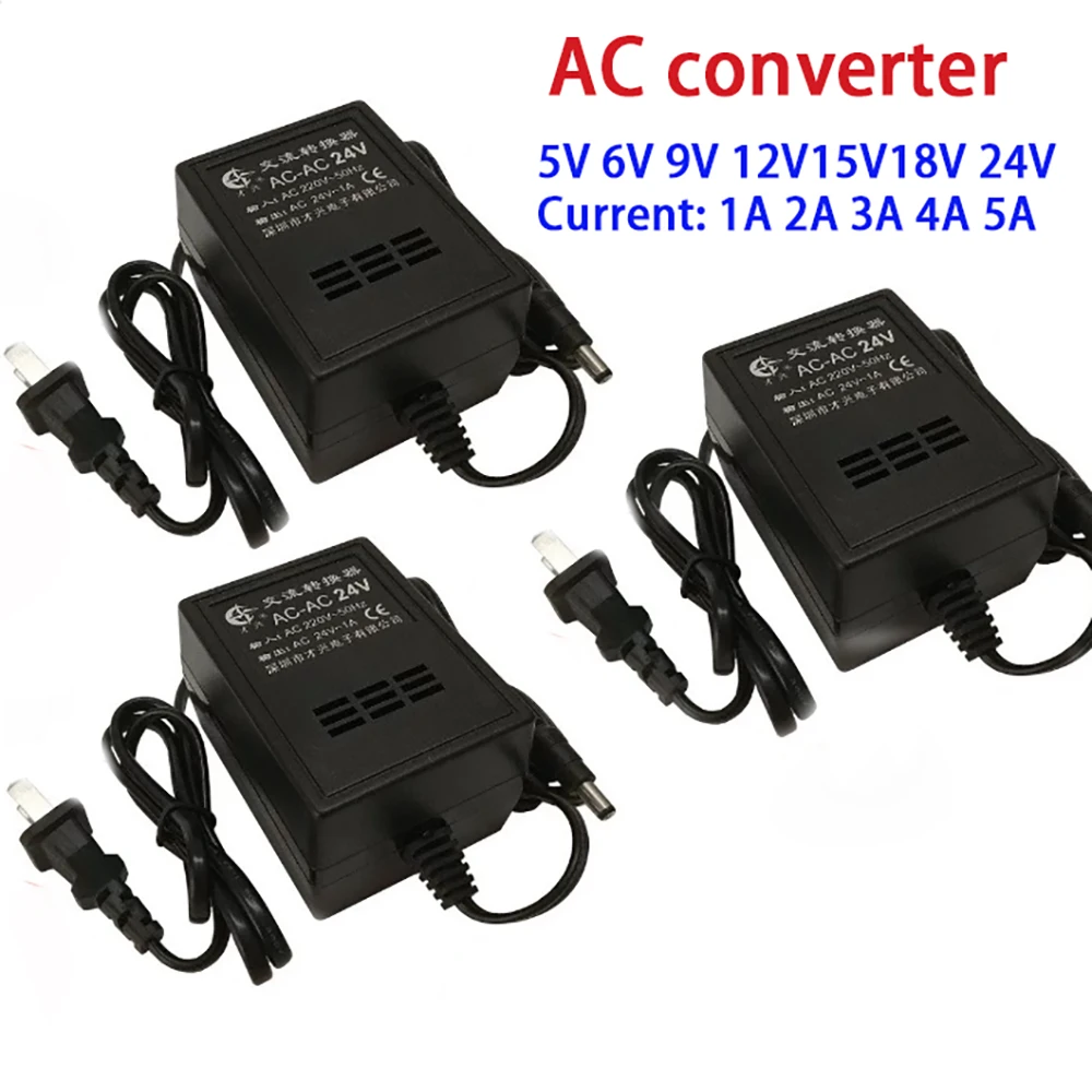 

1 шт. Преобразователь переменного тока 5В 6В 9В 12В 15В 18В 24В, ток 1А 2А 3А 4А 5А, линейный преобразователь питания из чистой меди, AC 220В 50Гц