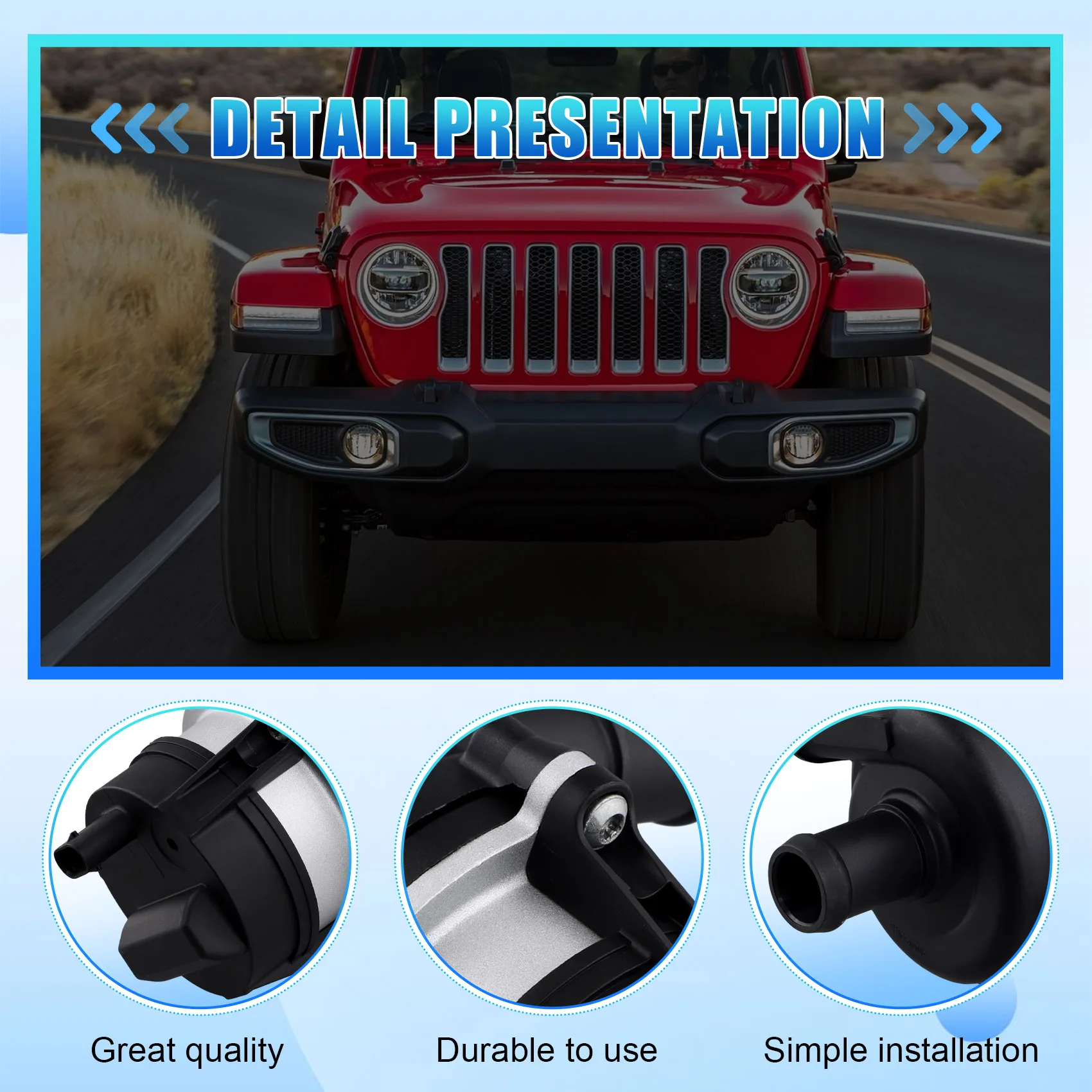 

Efficientt-Auxiliary Water Pump Fit For Jeep Wrangler JL 2018-2022 68290300AA 68259097AA