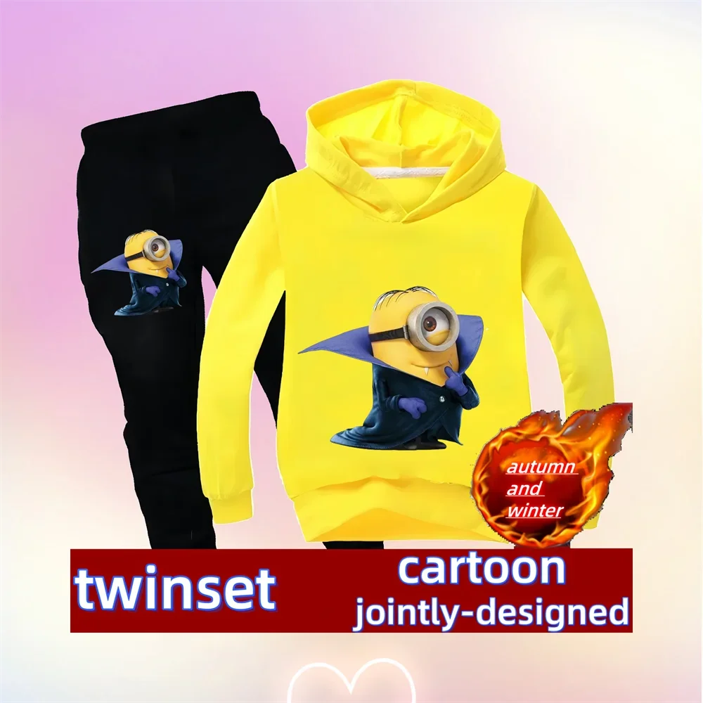 

Модная худи с эмблемой миньонов, Женская Уютная уличная одежда для детей, стильная уличная одежда для мальчиков и девочек