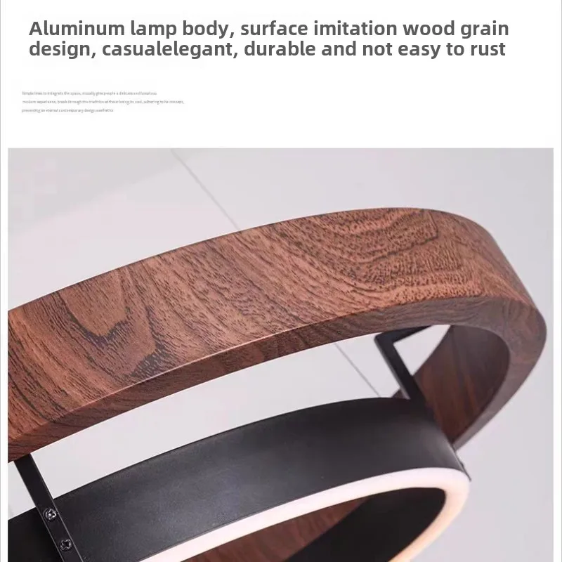 Decorative LED Double Circular Pendant Light in Modern Nordic Style for Dining Room, Bedroom, Living Room, Villa or Kitchen