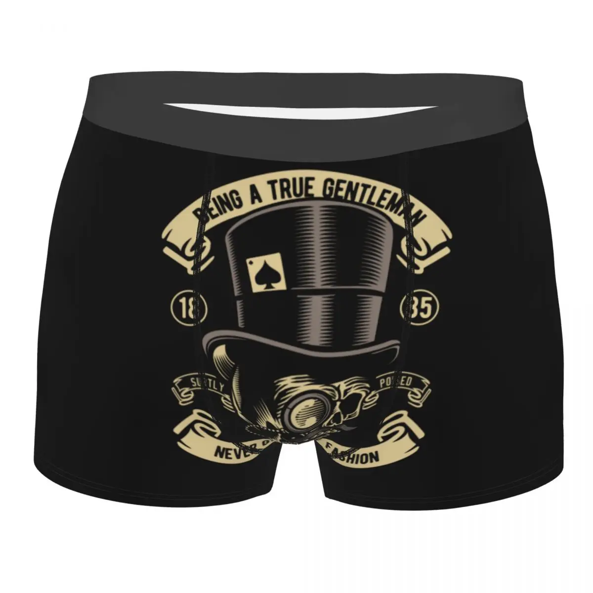 Custom Rock Skull Rockabilly Bikers Rockers Underwear Men Stretch Boxer Briefs