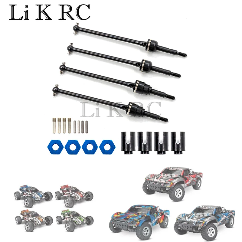 

4Pcs Steel Front and Rear Drive Shaft CVD for 1/10 Traxxas Slash Rustler Stampede Hoss VXL 4X4 RC Car Upgrades Parts,1