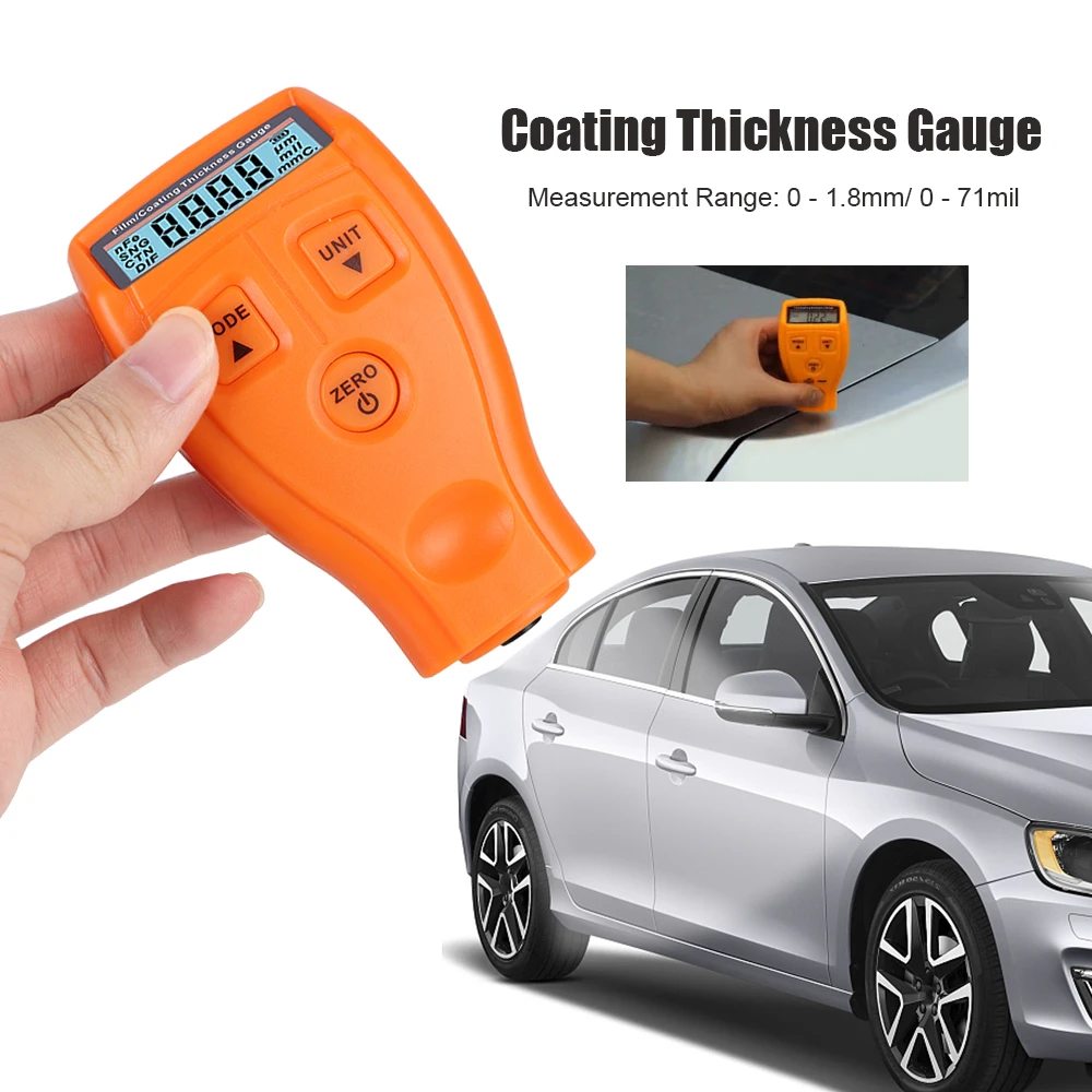 0-2mm Car Coating Thickness Gauge Digital Meter Paint Thick Tester Test Tools Auto Accessories Motorcycle Caravan RV Universal