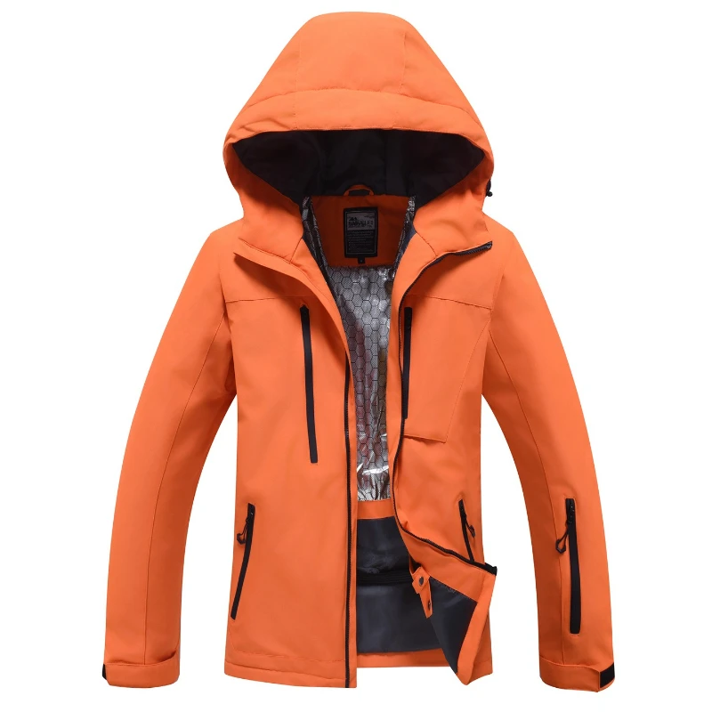 2026 New Winter Skiing Jackets Windproof Waterproof Breathable Outdoor Ski Coats Women Men Hooded Zipper Sports Solid Snow Tops