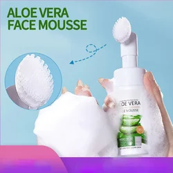 120ml  Cleansing Mousse Moisturizing Aloe Vera Refreshing Facial Cleanser Face Wash Skin Care Products