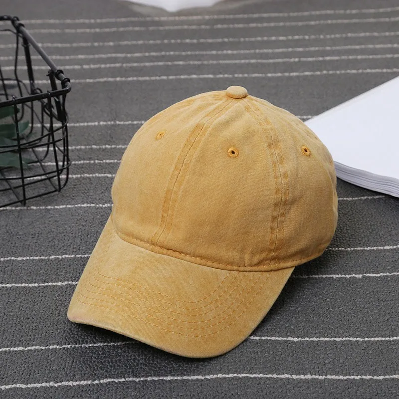 1PC Fashion Washed Hat Done Baseball Cap Vintage Peak Tongue Hat Men Solid Color Hat Women Outdoor Daily Versatile Hat