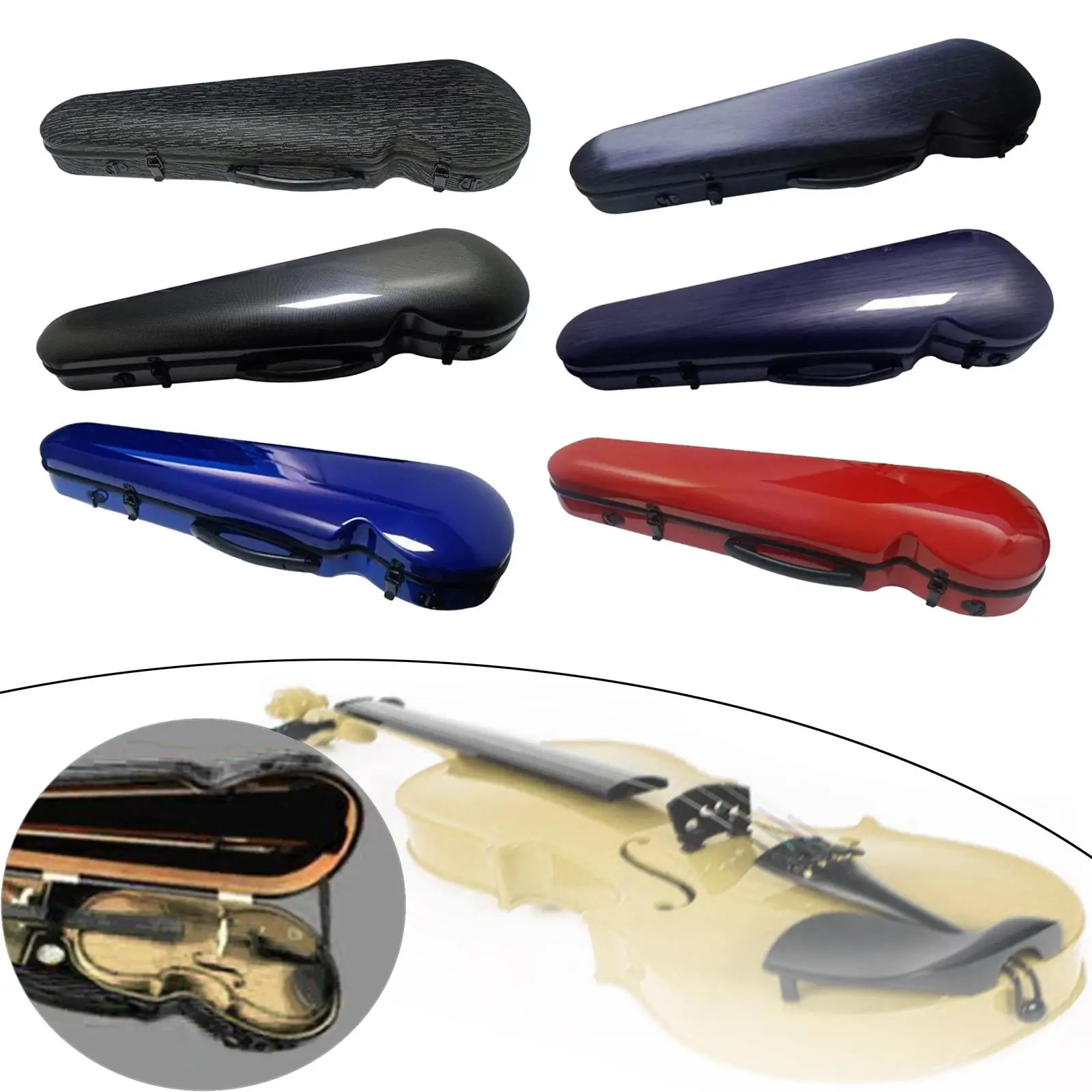

4/4 Violin Hard Case Wear Resistant Carbon Fiber Violin Box for Beginner