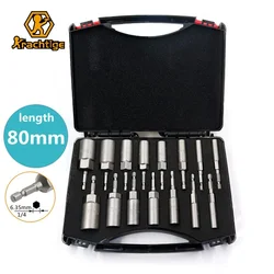 Krachtige 5.5Mm-19Mm Hex Socket Mouw Nozzles Moer Driver Set Power Schroevendraaier Handvat Gereedschap Boormachines Impact drivers