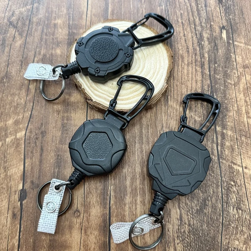 Outdoor Portable Retractable Keychain Extended Lanyard Fishing Anti-loss Hand Rope Automatic Shrinkage Rope