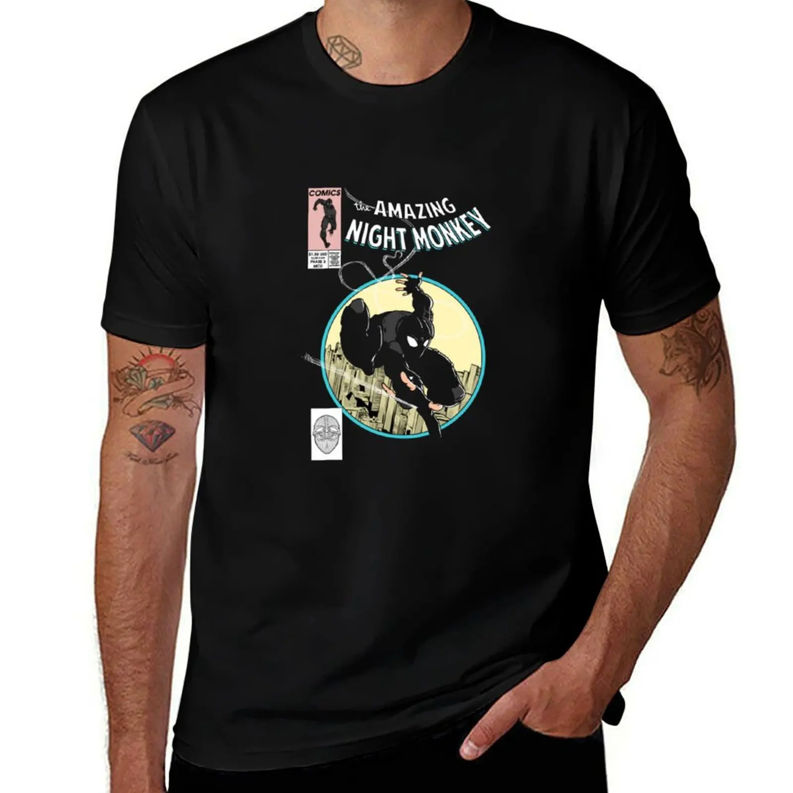

Amazing Night Monkey T-Shirt T-shirts oversize vintage t shirts man t shirt Short sleeve tee Men's t-shirt