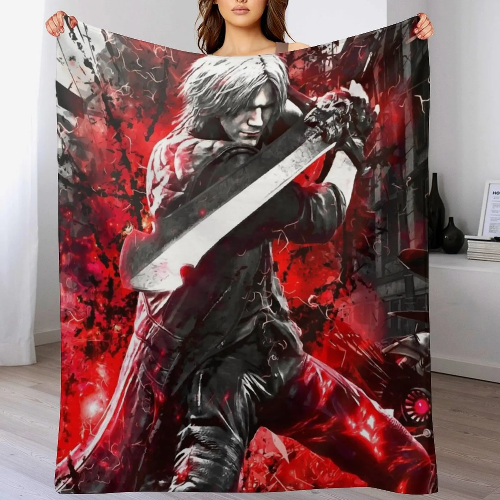 

Devil May Cry 5 Dante Throw Blanket Travel Warm Decorative Beds Giant Sofa Blankets