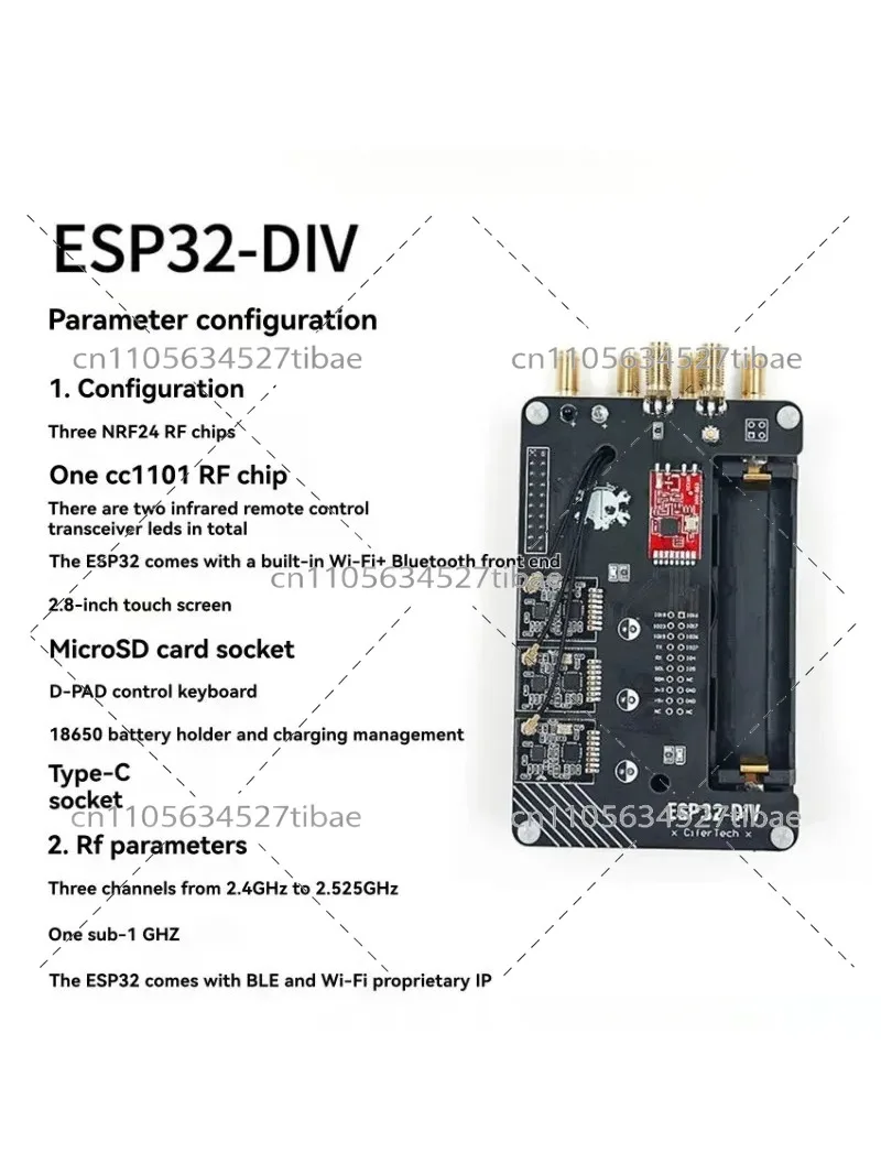 ESP32 Development Board IoT Module with Wi-Fi & Bluetooth, NRF24 RF Chip, Compact Design - High-Quality