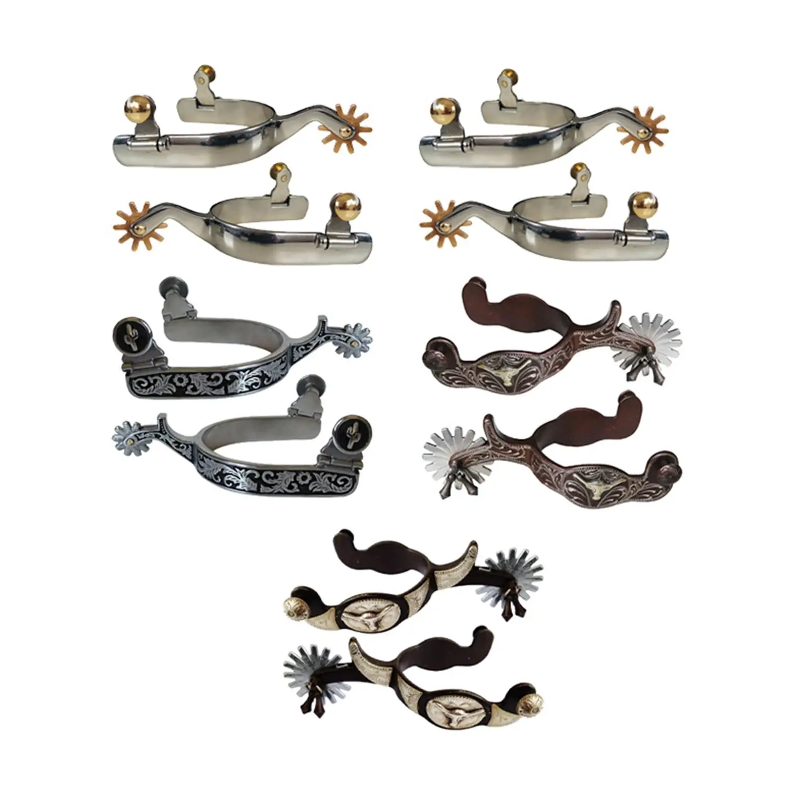 Pieces Horse Engraved Western Spur Horse Riding for Equestrian Training Equipments