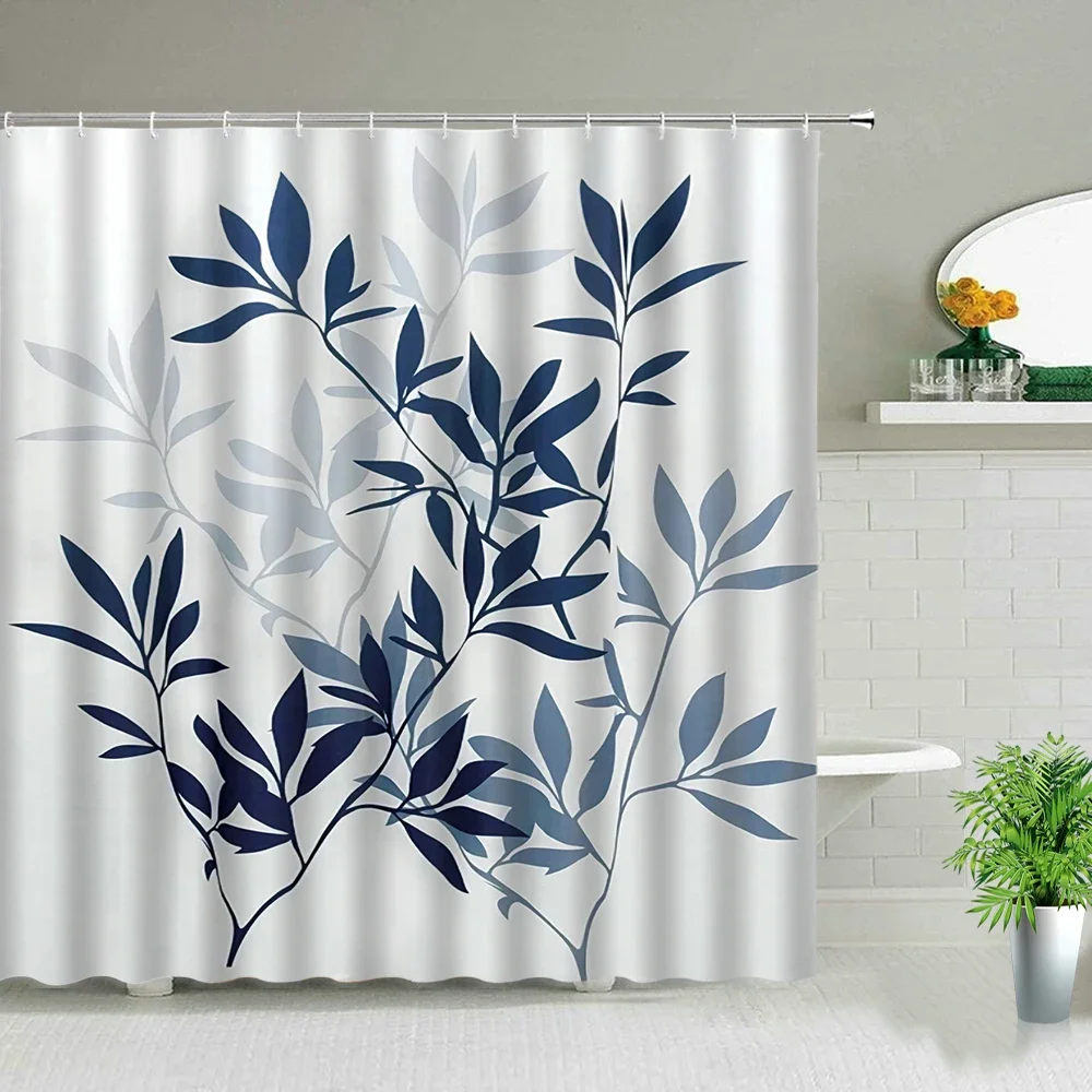 Rideaux de Douche à Fleurs Roses, Bleu Rose Vert, Ensemble de Rideaux HOCurtain, Toile de Fond Murale, Décor de Baignoire Étanche avec Crochets