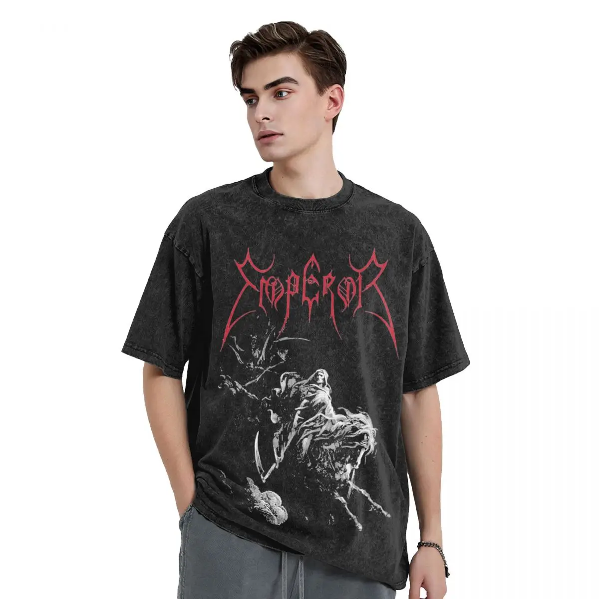 Burzum Heavy Metal Washed T Shirts Streetwear Hip Hop Vintage T-Shirt Music Tees Men Women Short Sleeve Oversize Summer