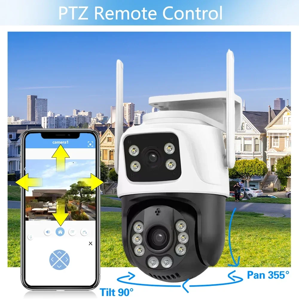 10CH 8MP 4K NVR Security WiFi PTZ Camera System Home Video Surveillance Kit with Auto Tracking 2-Audio Record Outdoor Camera Set