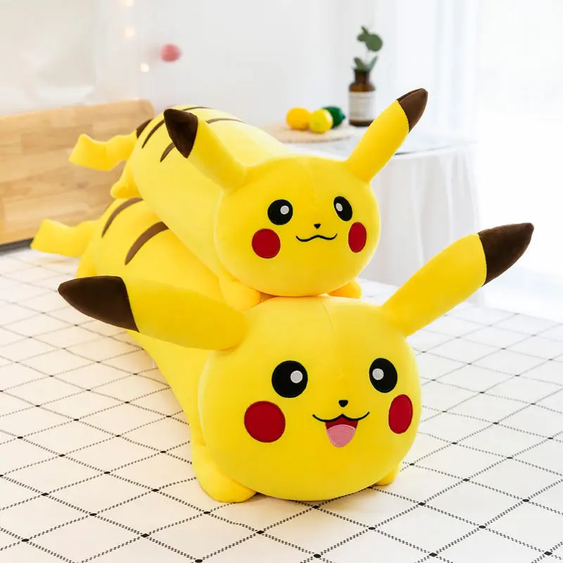 Almohada de peluche grande de Pikachu para niños y adultos, juguete de felpa de Pok é Mon para dormir, decoración del hogar, regalos de cumpleaños para niños, nuevo