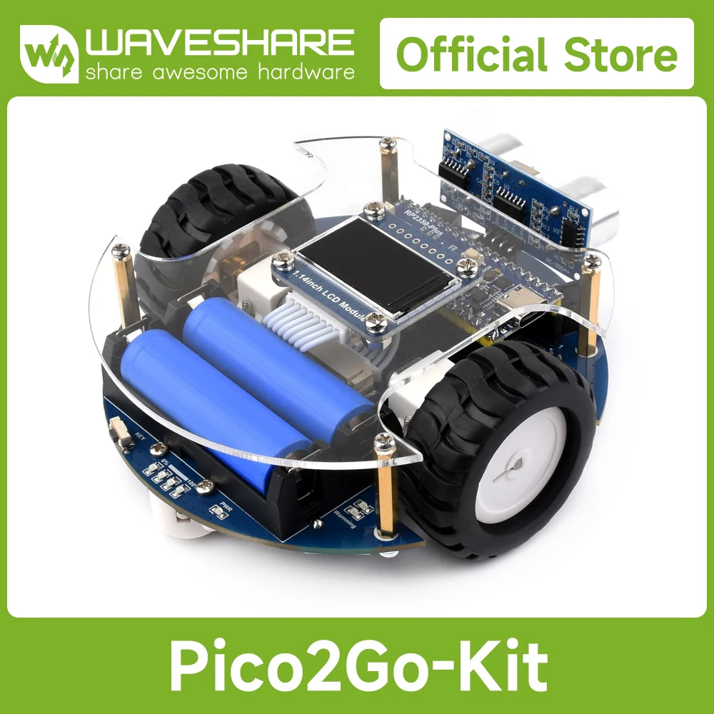 robot-mobile-waveshare-pico2go-en-tete-standard-raspberry-pi-pico-puce-de-microcontroleur-rp2350a-telecommande