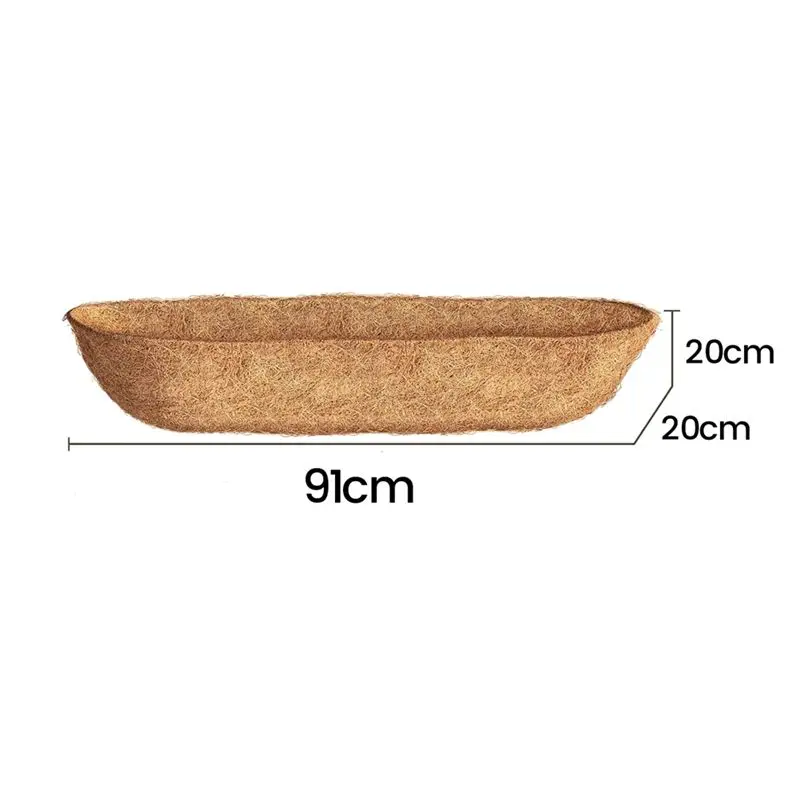 PZHI 36 Inch 3 Pack Trough Liners, Coconut Coir Fiber for Window Box Planters, Hanging Basket Liners for Garden, Patio - Brown