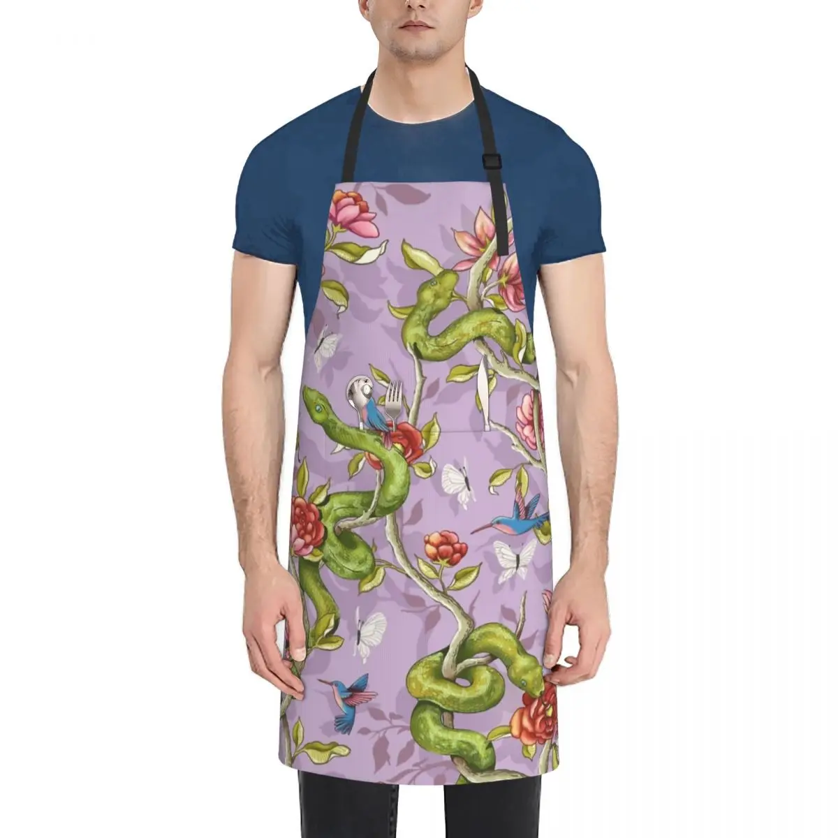 

Morning Song - Lavender Fashion Dacron Kitchen Aprons For Woman Men Chef Work