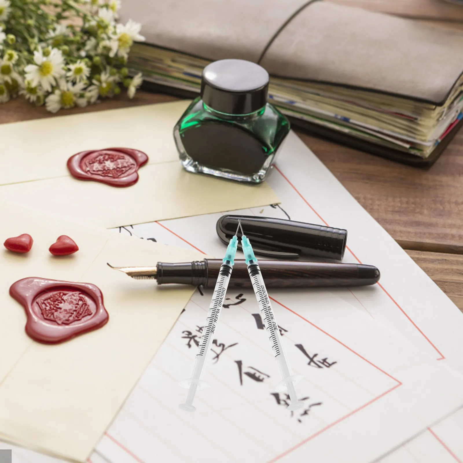 

1 Set Fountain Pen Ink Absorber Refillable Converter Simple Ink Fill Assistant For Students School Office Stationery Supplies