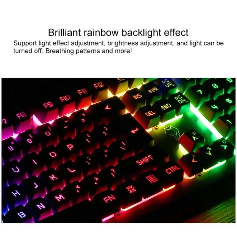 GX2 Wired Combo 104 Keys LED Light Keyboard And Mouse Changeable Waterproof RGB Backlit Keyboard Mouse Set for Desktop Laptop