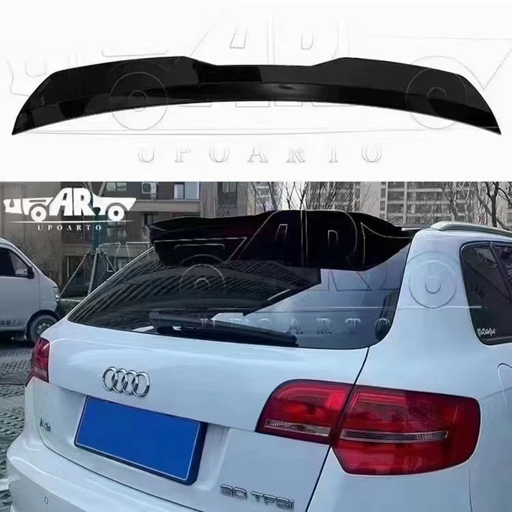 REAR WING SPOILER For Audi A3 Sportback 8P Facelift 2004-2013 ABS Plastic Glossy Black CAR WING SPOILER A3 Hatchback