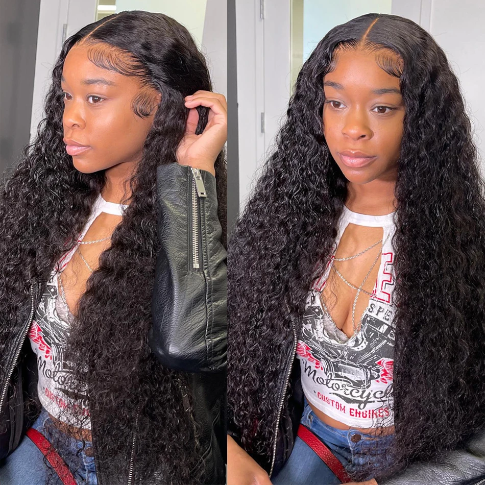 Brazilian 250% Loose Deep Wave 13x6 HD Lace Front Wig 30 38 Inch Transparent 13x4 Water Curly Frontal Human Hair Wigs For Women