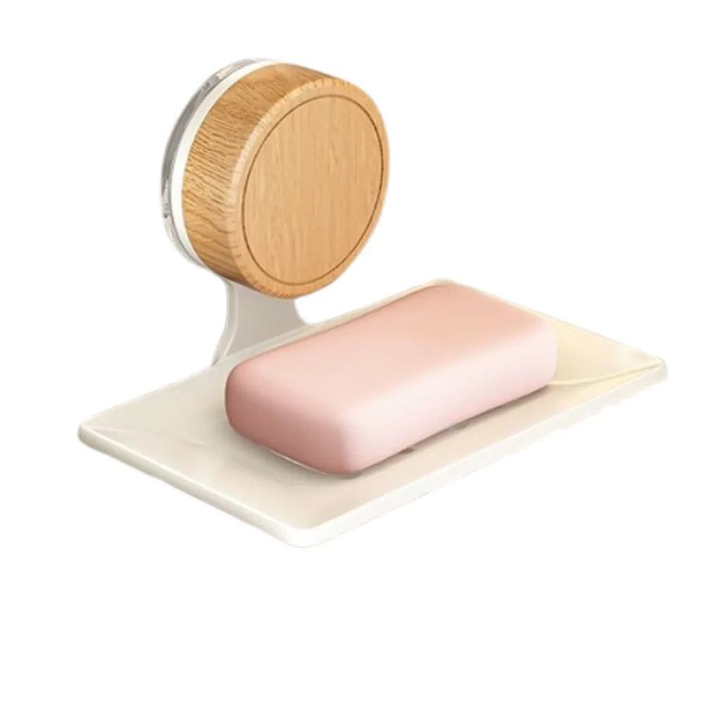 

1/2pcs Suction Cup Self-draining Soap Box Punch-free Plastic Bathroom Soap Dish Wall Hanging Drying Rack Shower Soap Holder