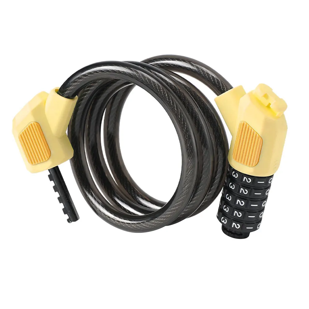 5-stelliges Code-Kabelschloss, Diebstahlschutz, Mountainbike-Sicherheitsschloss, hochsicheres Fahrradkabel-Vorhängeschloss für Elektrofahrrad, Roller