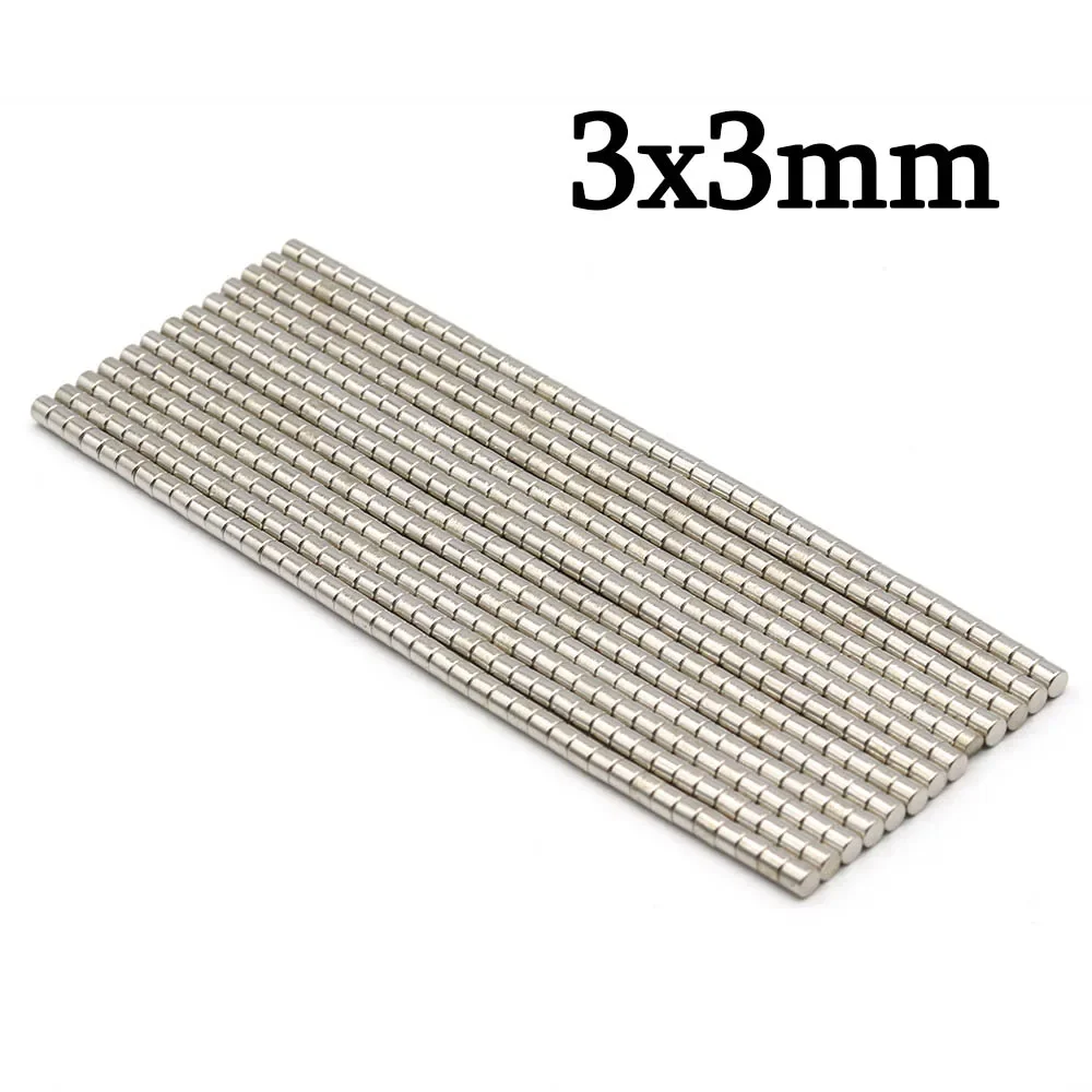 3mmx3mm Super Strong Round Neodymium Magnet Powerful Magnets N35 small Permanent Magnetic NdfeB Refrigerator Magnet 3x3