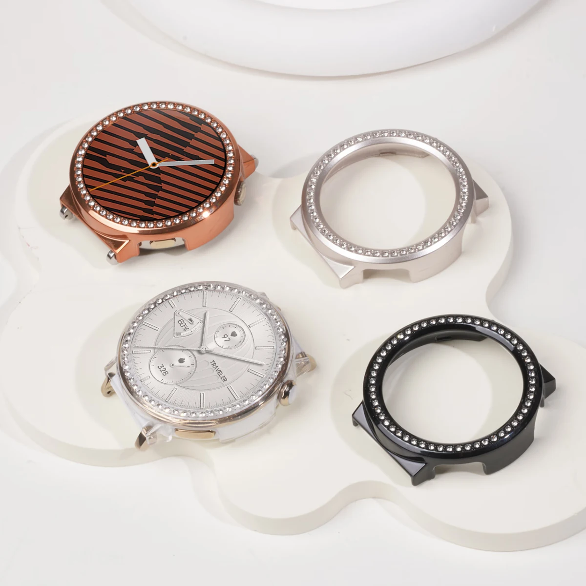 

New PC Hollow Case For Huawei Watch GT 5 4 41mm /5 Pro 42mm Cover Skin Samrt Strap Diamond Crystal Bumper Protector GT5 GT4