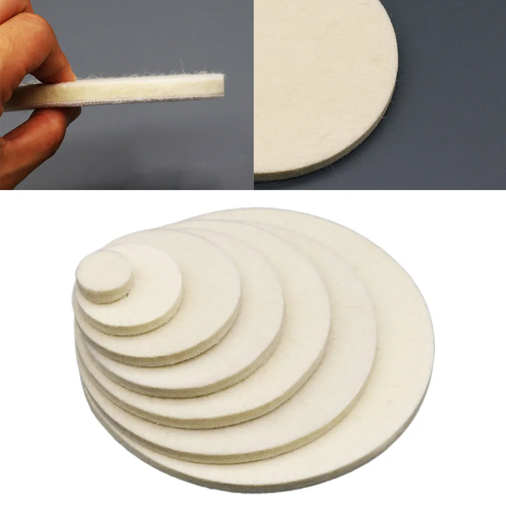 2Pcs 1/2/3/4/5/6/7 Inch Wool Felt Polishing Pad Wheel For Car Glass Stainless Steel  Furniture Wood Products Tableware