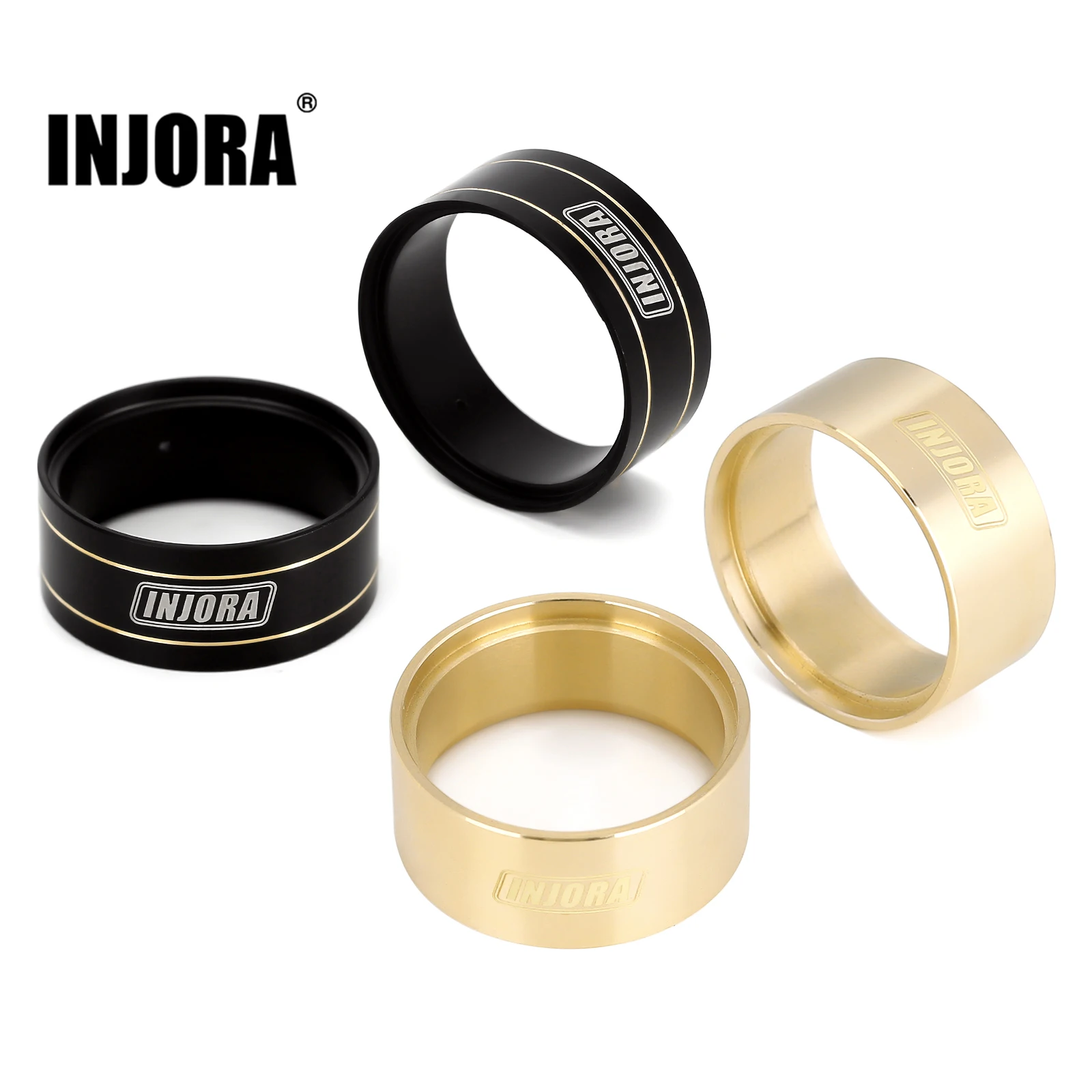 Injora 13g latão interno beadlock anel braçadeira ajuste 1.0 "jante da roda para 1/24 1/18 rc crawler axial scx24 ax24 trx4m atualização