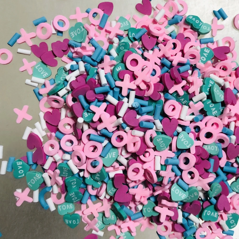 50개 발렌타인데이 미니 귀여운 과일 눈송이 나비 사랑 폴리머 클레이 장식품 폰 케이스 액세서리