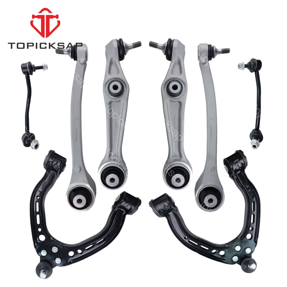 

TOPICKSAP 8pcs Suspension Kit Front Upper Lower Control Arm Straight Curved Sway Bar for Tesla Model S 2012 - 2022 1043966-00-B