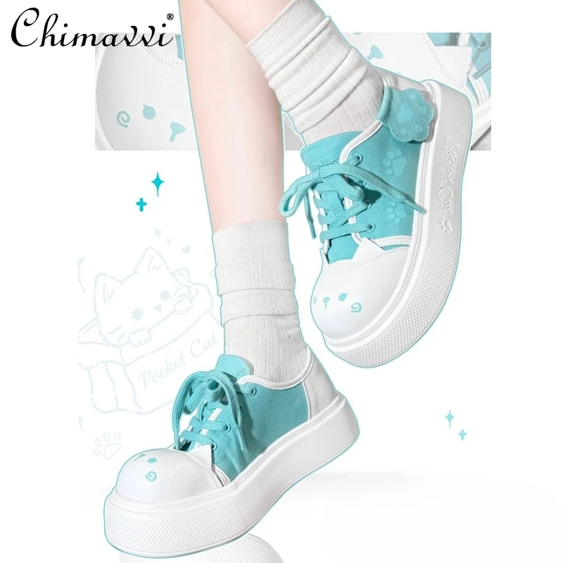 

Оригинальные парусиновые туфли в стиле панк Sweet Cool Girl, осень 2023, новые милые студенческие универсальные повседневные женские туфли на толстой подошве в японском стиле