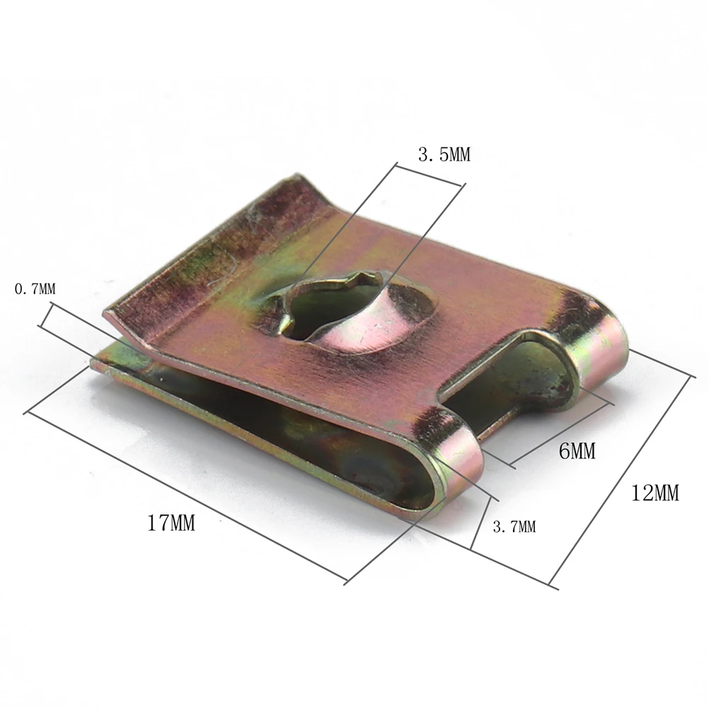 

50pcs U-Shaped Reed Nut High Elasticity Spire U Clip Fastener Wire Securing Fixing-Based Bumper Panel Manganese Steel U