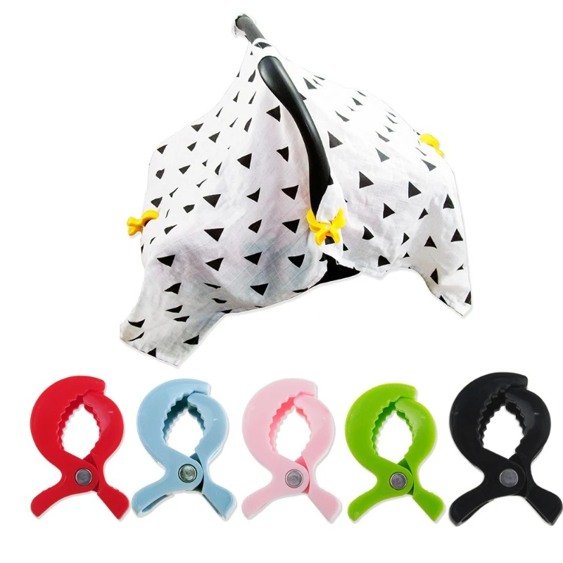 

4pcs Colorful Baby Car Seat Accessories Plastic Pushchair Toy Clip Pram Stroller Peg To Hook Cover Blanket Mosquito Net Clips