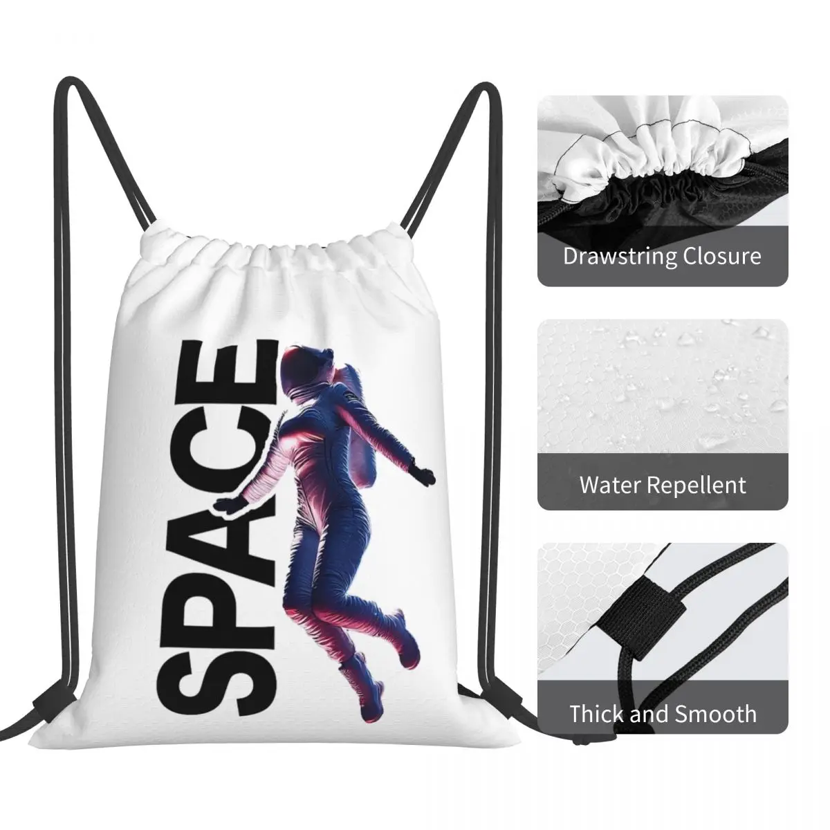 Space Girl Backpacks Multi-function Portable Drawstring Bags Sundries Bag Book Bags For Man Woman School